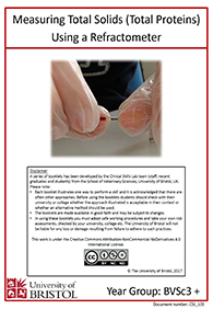 Clinical skills instruction booklet cover page, Total Solids